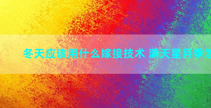 冬天应该用什么嫁接技术 满天星月季怎么种植